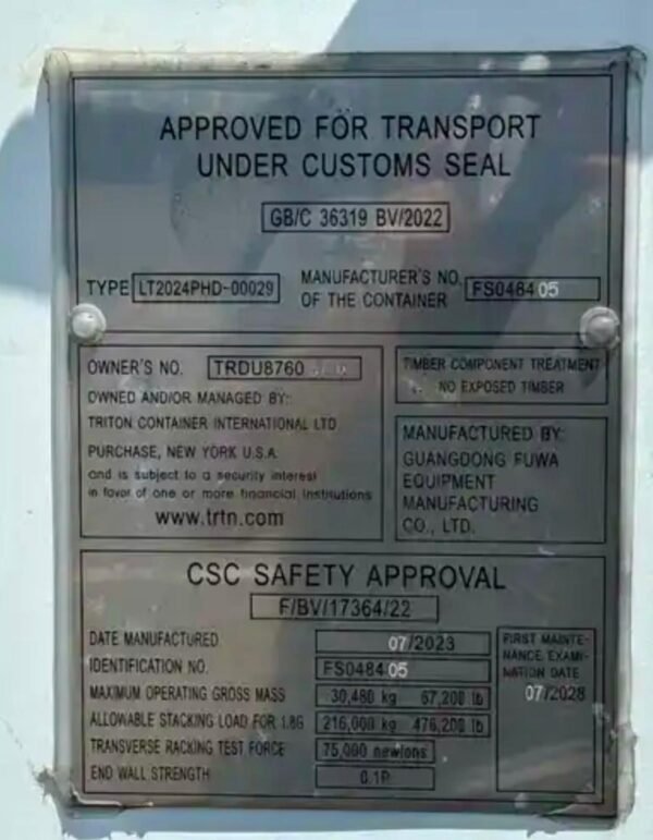 20ft New Refrigerated Shipping Container